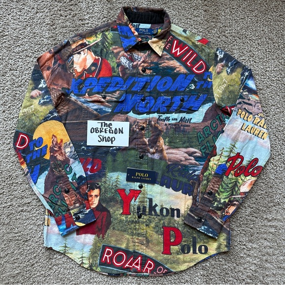 CLASSIC FIT EXPEDITION PRINT FLANNEL WORKSHIRT AMERICAN WEST BUTTON UP BLUE RED - Picture 1 of 10